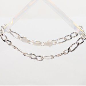 NWOT  Sterling Silver Figaro Chain Bracelet from Italy